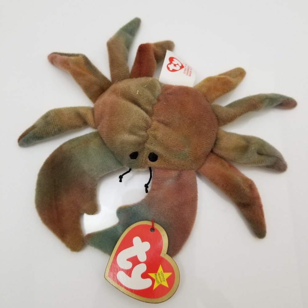 TY Beanie Baby Claude the crab Retired Waterloo Nurnberg Rare Stuffed Animal